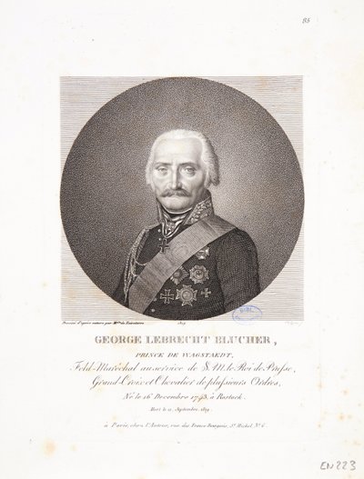 Retrato de George Lebrecht Blucher, 1814 de Philippe Velyn